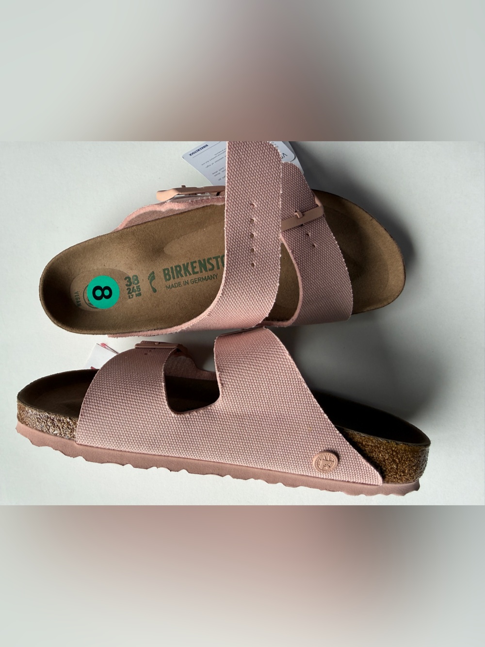 Birkenstock [EU 41] Arizona Canvas Vegan Sandals Narrow Fit Pink - Picture 6 of 11